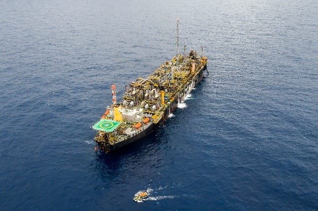 A plataforma P-57 produz no campo de Jubarte, na parte capixaba da Bacia de Campos, desde de 2010