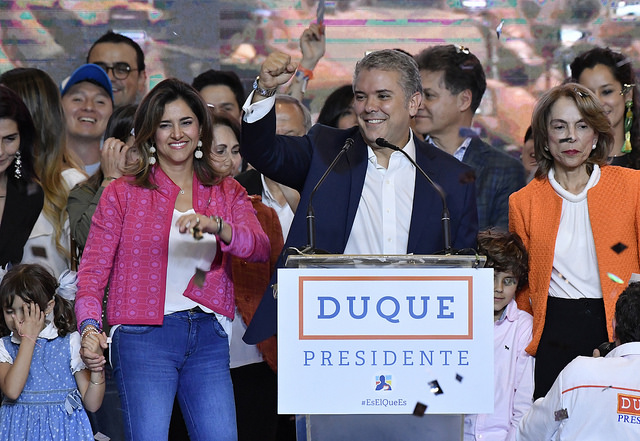 Iván Duque foi eleito presidente da Colômbia neste domingo