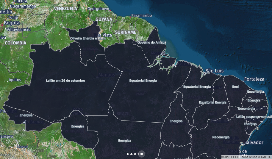 O mapa da distribuição da energia depois do leilão da Eletrobras