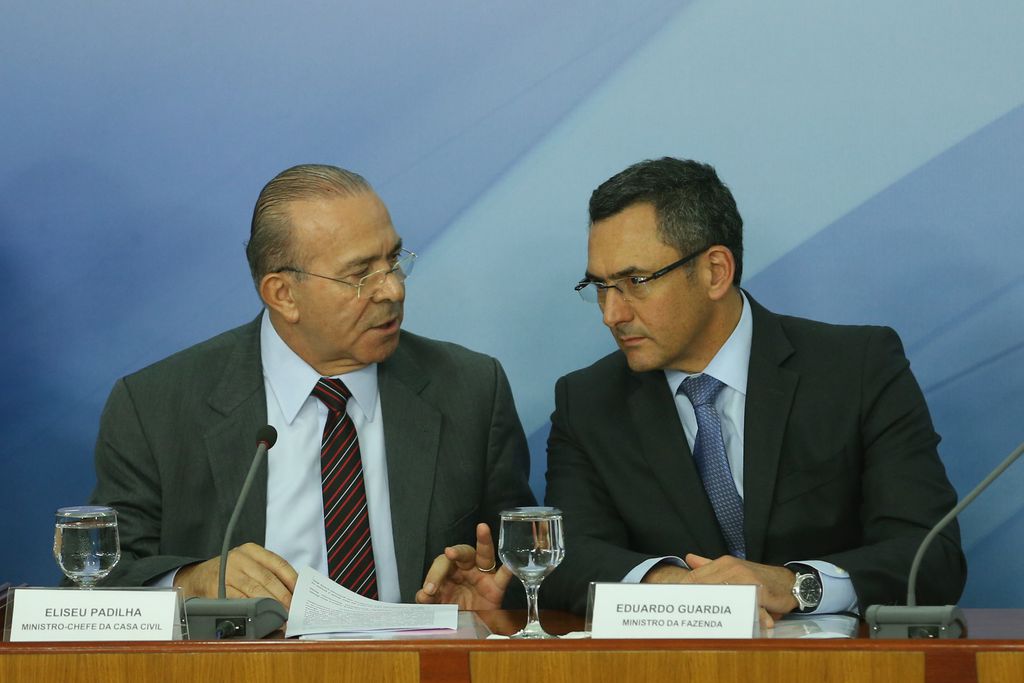 Os ministros da Casa Civil, Eliseu Padilha e da Fazenda, Eduardo Guardia. Foto: Os ministros da Casa Civil, Eliseu Padilha e da Fazenda, Eduardo Guardia. Foto: Valter Campanato/Agência Brasil