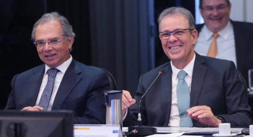 Paulo Guedes e Bento Albuquerque em reunião do CNPE de 29 de agosto de 2019