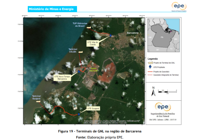 Terminais de GNL na região de Barcarena