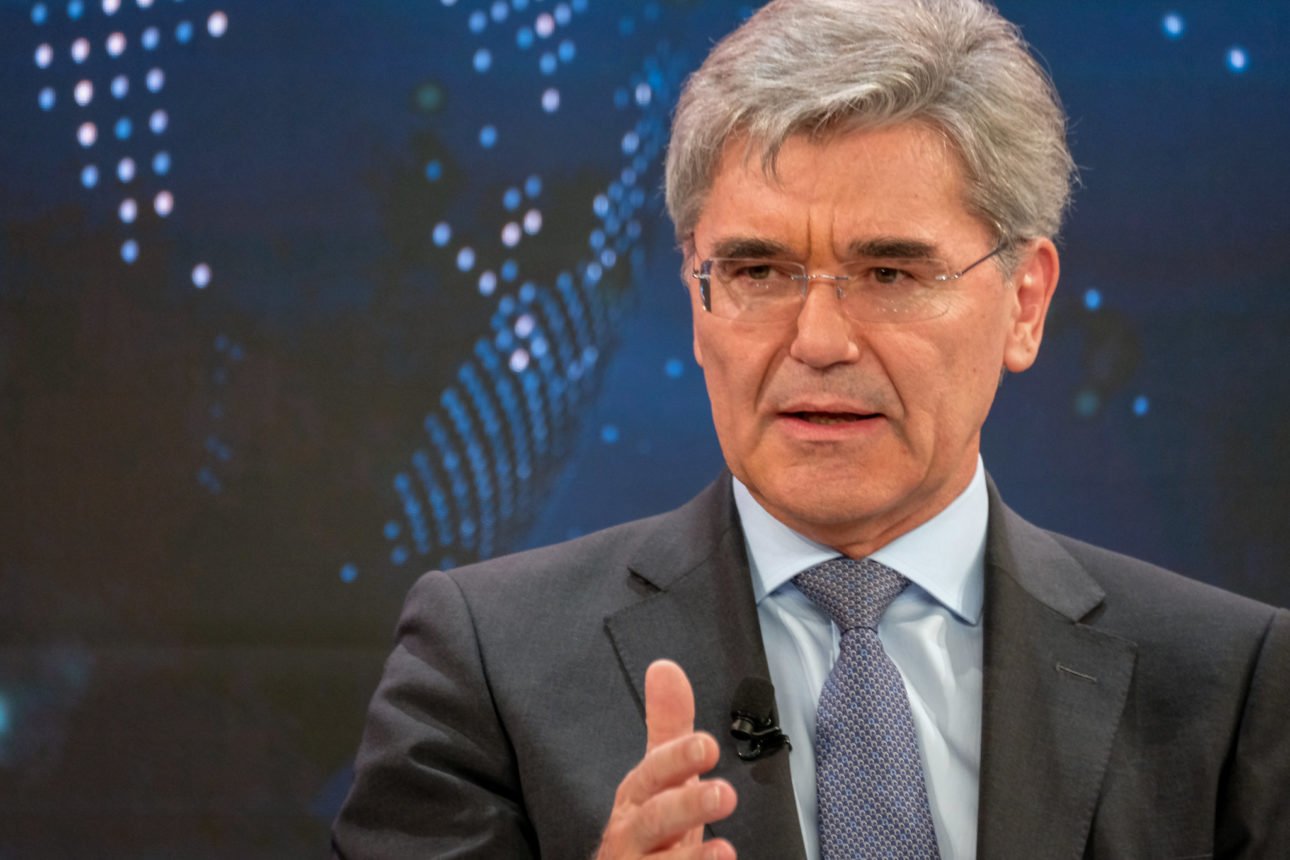 Joe Kaeser, President and Chief Executive Officer, Siemens, Germanyrspeaking in the The Global Energy Challenge session at the World Economic Forum Annual Meeting 2020 in Davos-Klosters, Switzerland, 23 January. Congress Centre, Sanada Copyright by World Economic Forum/Walter Duerst