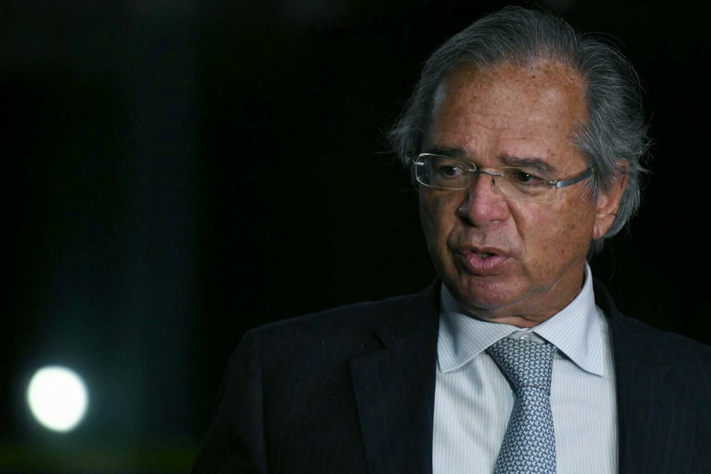 Ministro da Economia, Paulo Guedes, presidente da Câmara dos Deputados, Rodrigo Maia e deputado federal, Arthur LIra, em coletiva depois de audiência sobre limites de gastos públicos, no ministério da Economia, bloco P, em Brasília, DF FOTO: Edu Andrade/Ascom/ME