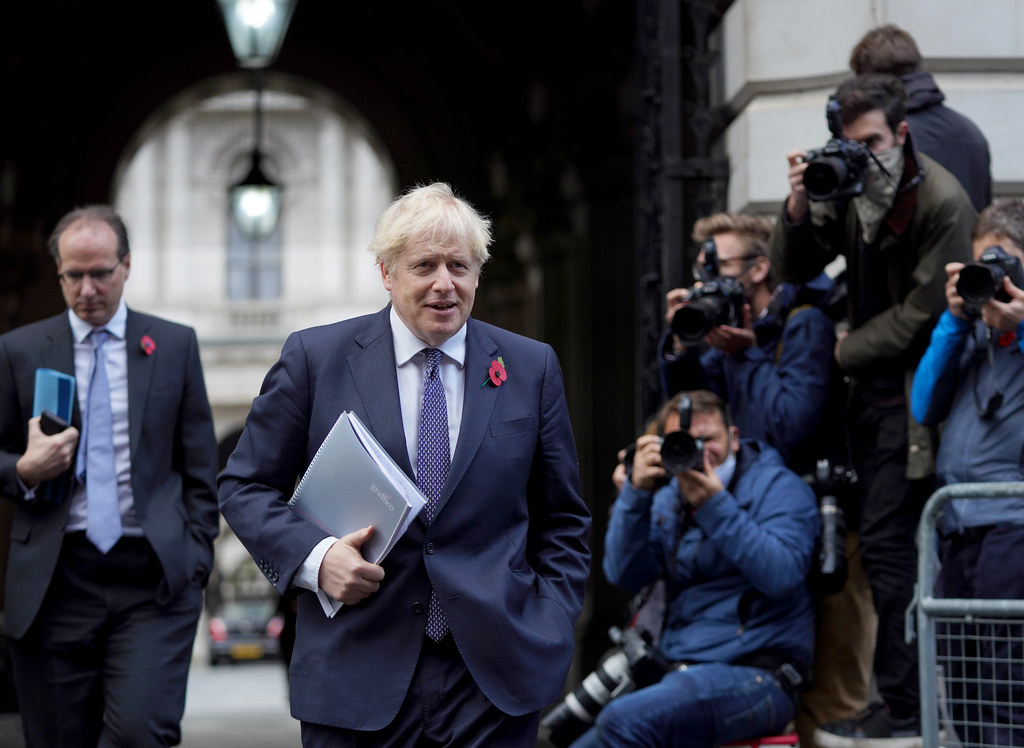 Boris Johnson, primeiro-ministro britânico, anuncia plano para a retomada verde no Reino Unido. Foto: Pippa Fowles / No 10 Downing Stree