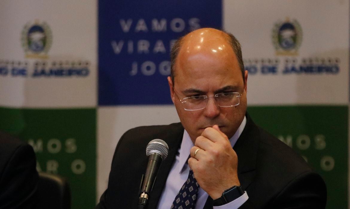 Rio de Janeiro -  Pronunciamento do governador Wilson Witzel e secretários de Estado, no Palácio Guanabara, sobre a morte da menina Ágatha Félix durante ação da Polícia Militar no complexo de favelas do Alemão. (Fernando Frazão/Agência Brasil)