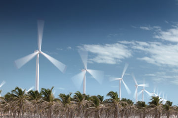 Aerogeradores em funcionamento no litoral brasileiro_Foto CPFL Eólica