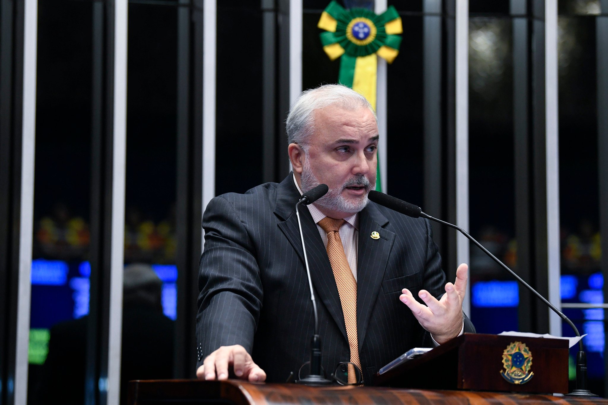 Na imagem, senador Jean Paul Prates (PT/RN), em discurso, à tribuna do Senado Federal (Foto: Roque de Sá/Agência Senado)