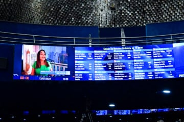 Na imagem, senadora Mara Gabrilli (PSDB-SP) em pronunciamento via videoconferência durante sessão (Foto: Waldemir Barreto/Agência Senado)