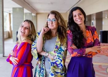 Iniciativa quer promover mais mulheres em cargos de liderança no setor de energia. Na imagem, fundadoras do movimento "Sim, elas existem": Renata Isfer, Fernanda Delgado e Agnes da Costa (da esquerda pra direita) (Foto: Divulgação)