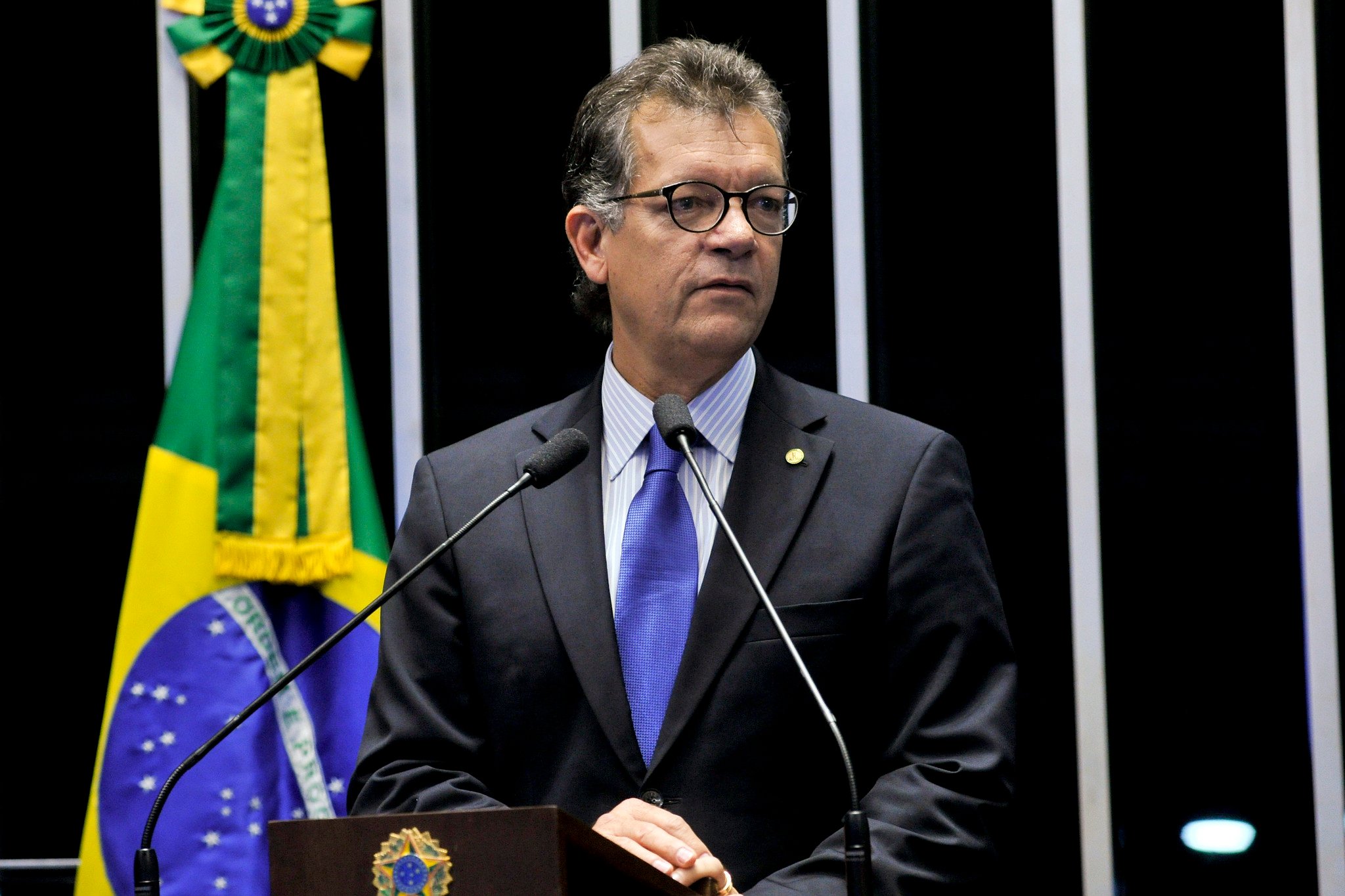 Projeto de lei 3052/2022, batizado de Proescoar, prevê políticas para escoamento e consumo de gás. Na imagem: Deputado Laercio Oliveira (PP/SE) em pronunciamento na tribuna (Foto: Geraldo Magela/Agência Senado)