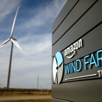 Big techs lideraram compra de energia limpa em 2022. Na imagem: Parque eólico no Texas (EUA) fornece energia para a Amazon (Foto: Divulgação/Amazon)