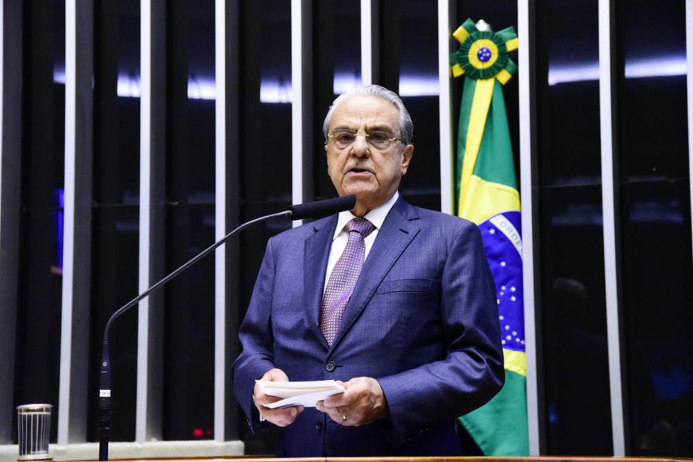 Setor elétrico e créditos de carbono são prioridades da CNI no Legislativo. Na imagem: Robson Andrade, presidente da CNI, durante o lançamento da Agenda Legislativa da Indústria 2023 (Foto: Cleia Viana/Câmara dos Deputados)