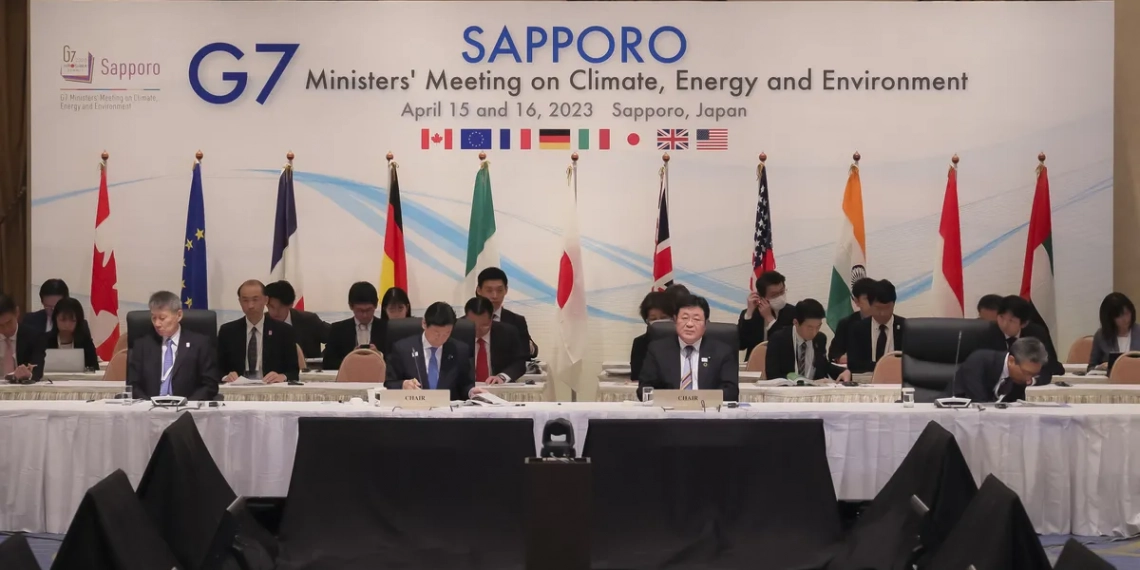 G7 deixa carvão passar e cria plano para minerais críticos. Na imagem: Ministros de Energia e Meio Ambiente do G7 durante encontro em Sapporo, no norte do Japão, em 2023 (Foto: Governo do Japão)