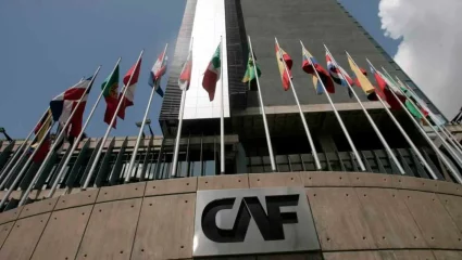 Banco de desenvolvimento da América Latina promete apoio para acelerar transição energética. Na imagem: Fachada do Banco de Desenvolvimento da América Latina – CAF (Foto: Divulgação)