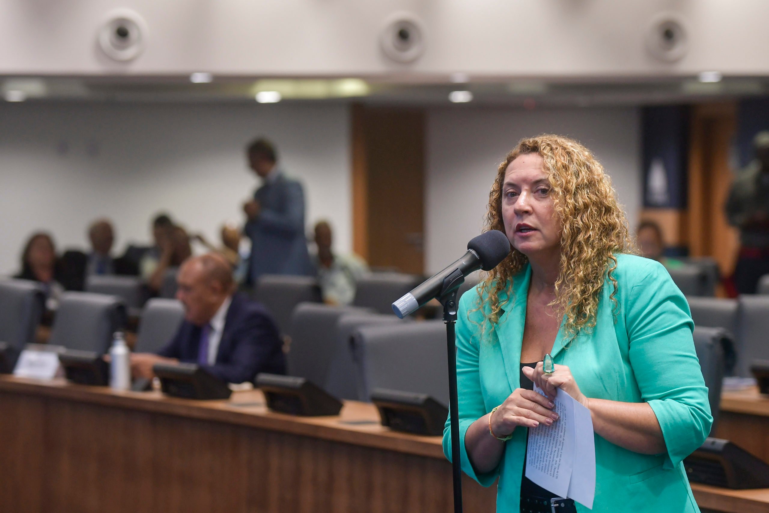 Projeto na Alerj prevê estímulos para hidrogênio de baixo carbono. Na imagem: Deputada Zeidan (PT) no plenário da Assembleia Legislativa do Rio de Janeiro, em 16/2/23 (Foto: Octacílio Barbosa/Alerj)