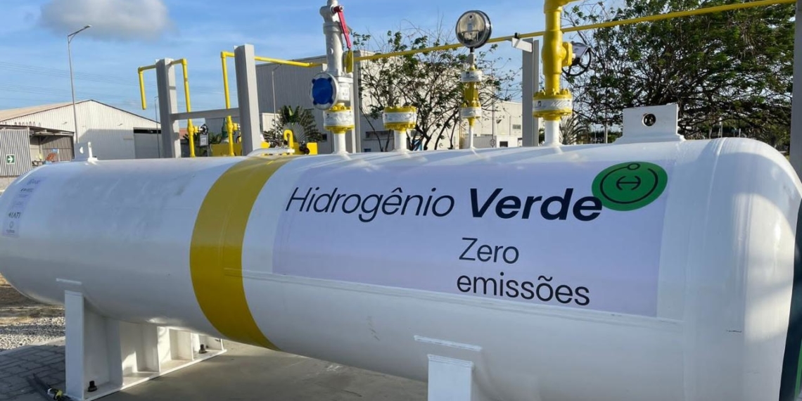 Tanque de armazenamento de hidrogênio no projeto de P&D Pecém H2V, da EDP, no Ceará (Foto Divulgação EDP)