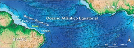 Petrobras de volta à África? Continente tem geologia similar à Margem Equatorial e vive retomada de investimentos. Na imagem: Mapa da costa da África e do Brasil, que guardam similaridades geológicas (Foto: Divulgação MEC)