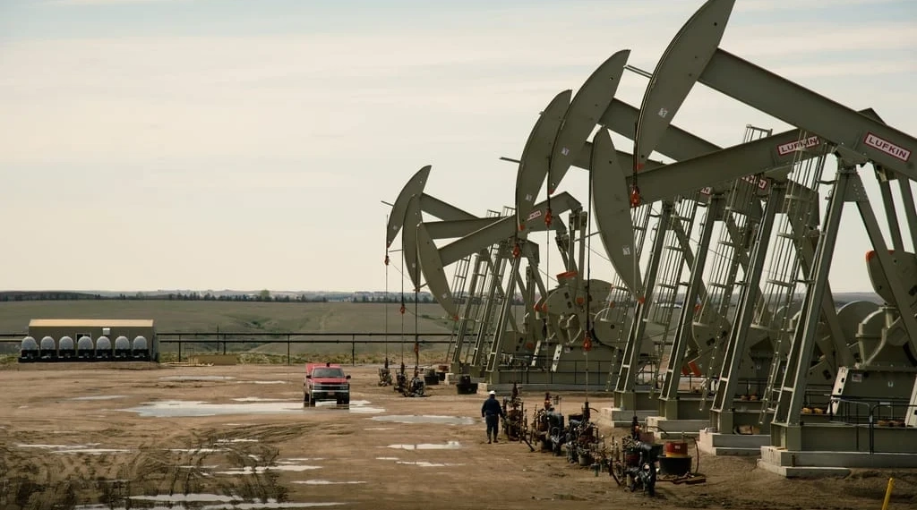 Cavalos-de-pau para produção no shale de gás dos EUA, no campo de Bakken, Dakota do Norte (Foto Ole Jørgen Bratland/Statoil)