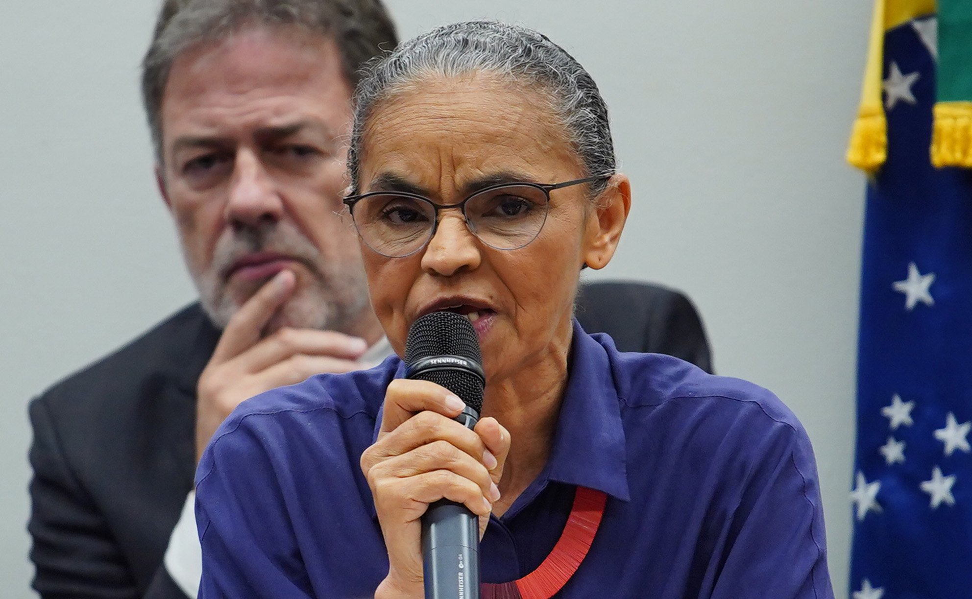 Marina Silva veta exploração de petróleo no litoral da Bahia, em razão do impacto ambiental na área de influência do arquipélago de Abrolhos. Na imagem: Ministra do Meio ambiente e Clima, Marina Silva, durante audiência pública na Comissão de Minas e Energia (CME) na Câmara, em 30/8/23 (Foto: Will Shutter/Câmara dos Deputados)