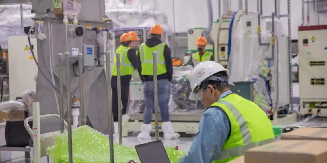 Construção da fábrica de baterias da Toyota, em Liberty, Carolina do Norte, nos EUA (Foto: Cortesia Toyota)