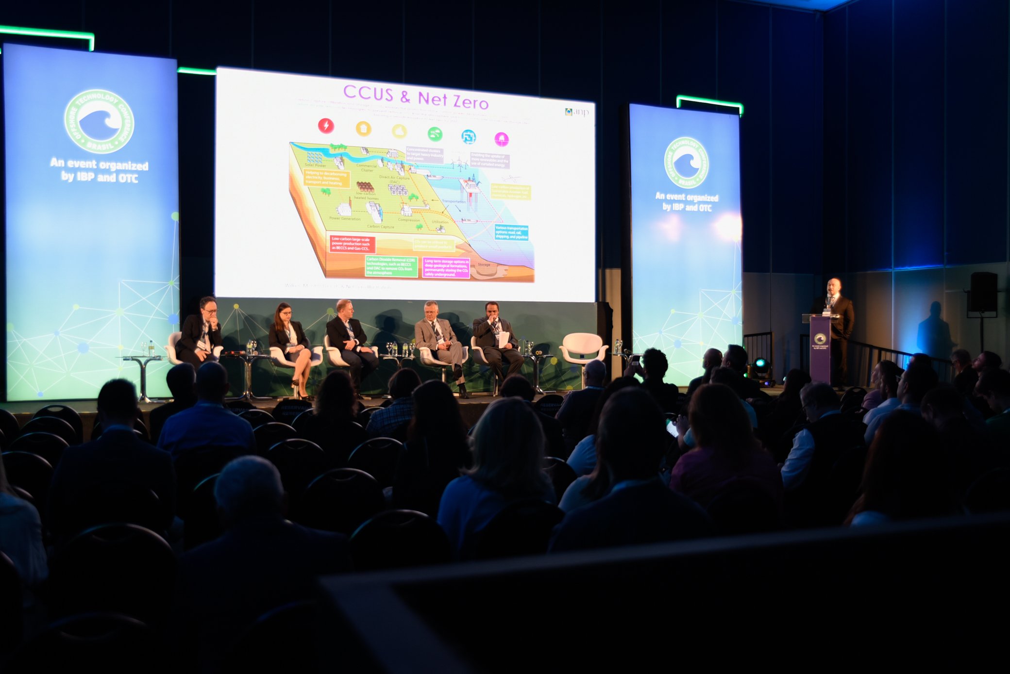 Painel CCUS and Initiatives To Reach the Net Zero, na OTC Brasil 2023. Foto: Cortesia IBP