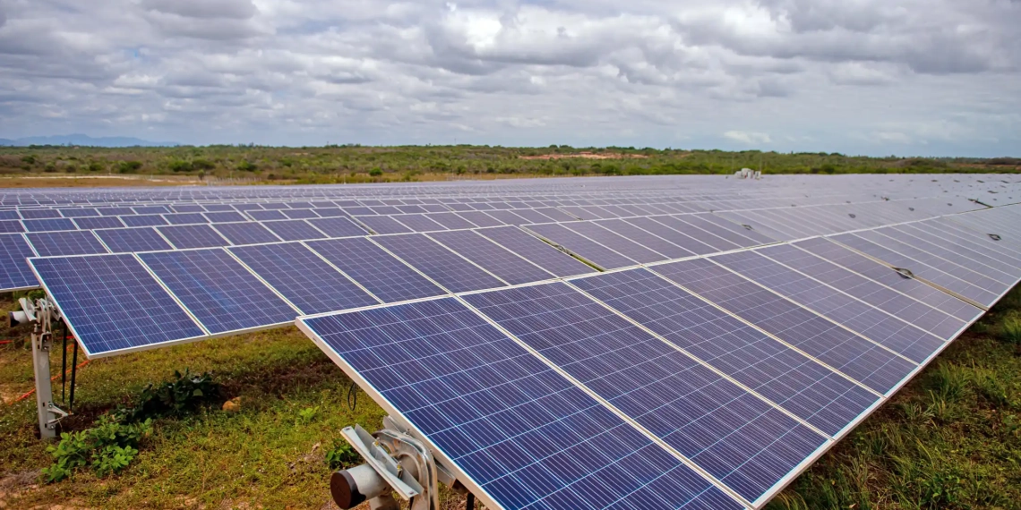 Engie compra cinco usinas solares da Atlas Renewable Energy por R$ 3,2 bilhões. Na imagem: Fileiras de placas fotovoltaicas instaladas sobre o solo na usina solar Sol do Futuro (81 MWac), no Ceará (Foto: Divulgação)