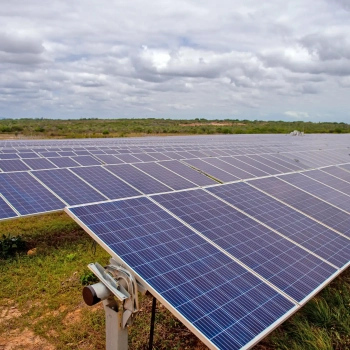 Engie compra cinco usinas solares da Atlas Renewable Energy por R$ 3,2 bilhões. Na imagem: Fileiras de placas fotovoltaicas instaladas sobre o solo na usina solar Sol do Futuro (81 MWac), no Ceará (Foto: Divulgação)