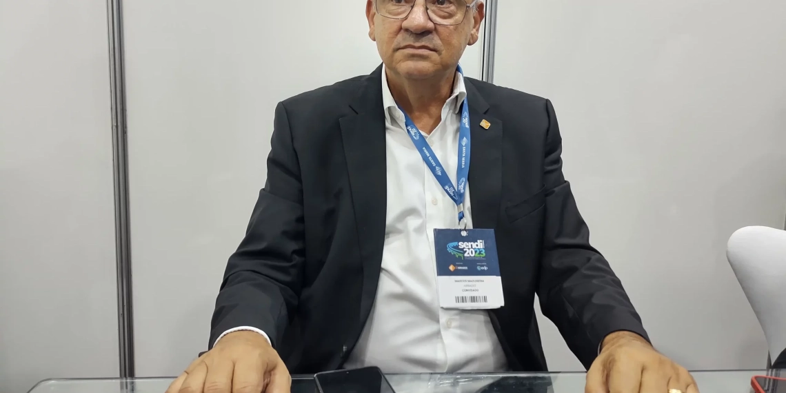 Apagão em São Paulo pressiona renovação das concessões das distribuidoras de energia, admite Marcos Madureira, presidente da Abradee (Associação Brasileira de Distribuidores de Energia Elétrica), em entrevista à epbr durante o Sendi 2023, em Vitória, ES (Foto: epbr)