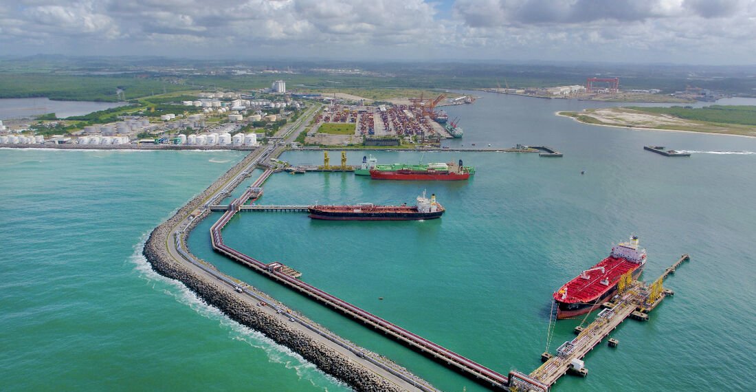 Vista aérea do Complexo Industrial Portuário de Suape, em Pernambuco (Foto Divulgação)