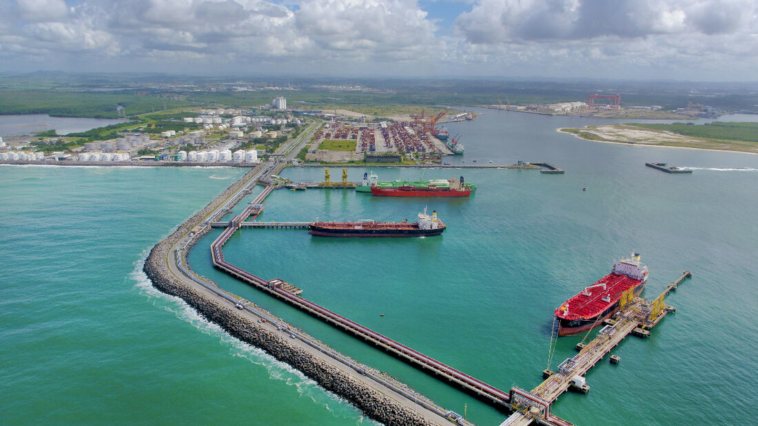 Vista aérea do Complexo Industrial Portuário de Suape, em Pernambuco (Foto Divulgação)