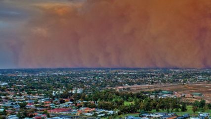 Tempestade de areia na Austrália (Foto: APDIM/Robert Klarich)