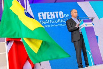 Norueguesa Statkraft avalia hidrogênio e biocombustíveis no Brasil, afirma CEO global, Christian Rynning-Tønnesen, em evento de lançamento de complexo eólico durante visita ao Brasil, em fevereiro de 2024 (Foto: Divulgação)