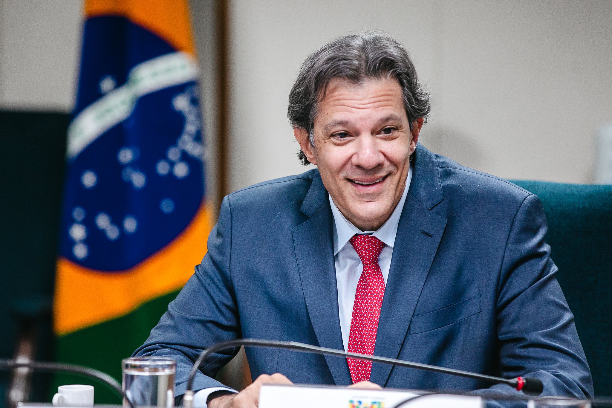 O ministro da Fazenda, Fernando Haddad, durante audiência na sede do ministério. Foto: Washington Costa/MF