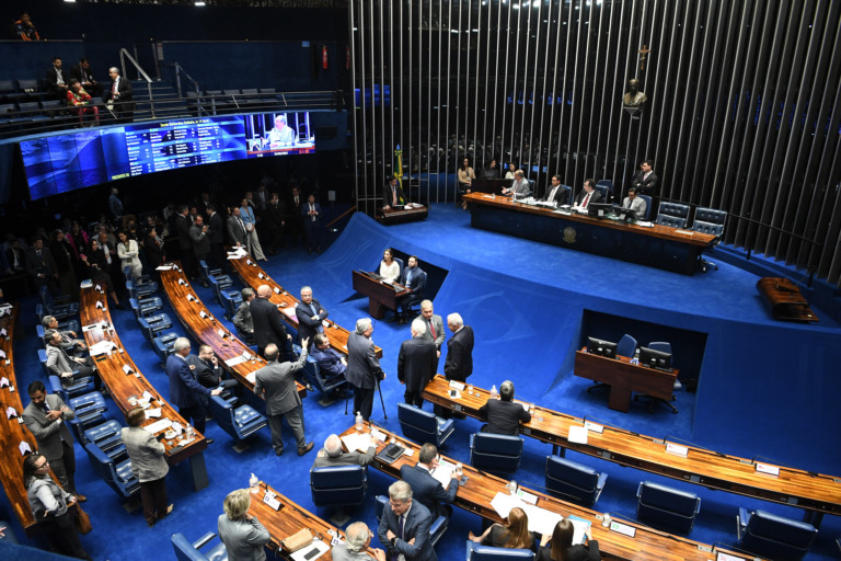 Votação do projeto (PL 914/2024) que cria o Programa Mobilidade Verde e Inovação (Mover) é adiada no Senado. Na imagem: Plenário do Senado Federal durante sessão deliberativa ordinária, em 4/6/2024 (Foto: Jonas Pereira/Agência Senado)