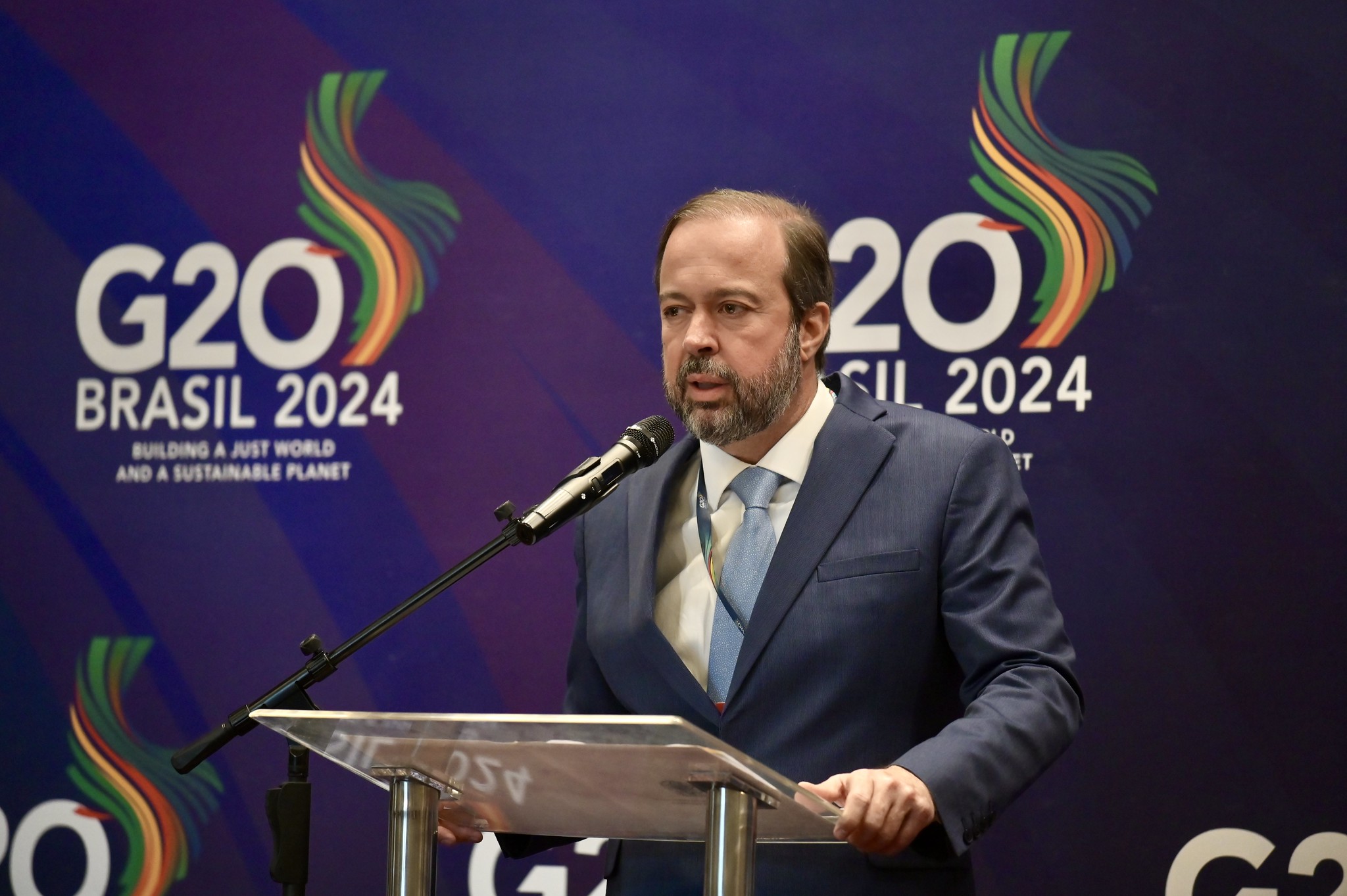 Alexandre Silveira participa da terceira reunião do Grupo de Trabalho de Transição Energética do G20, em Belo Horizonte, MG, em 27/5/2024 (Foto: Ricardo Botelho/G20 Brasil)