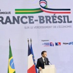 Prefeitura de Maricá (RJ) assina acordo com empresa francesa HYFIT e a brasileira Ydrogênio para produção de ônibus a hidrogênio. Na imagem: Emmanuel Macron participa do encerramento do 8º Fórum Econômico Brasil-França, sobre a transição para economia verde, em SP, em 27/3/2024 (Foto: Cadu Gomes/VP)