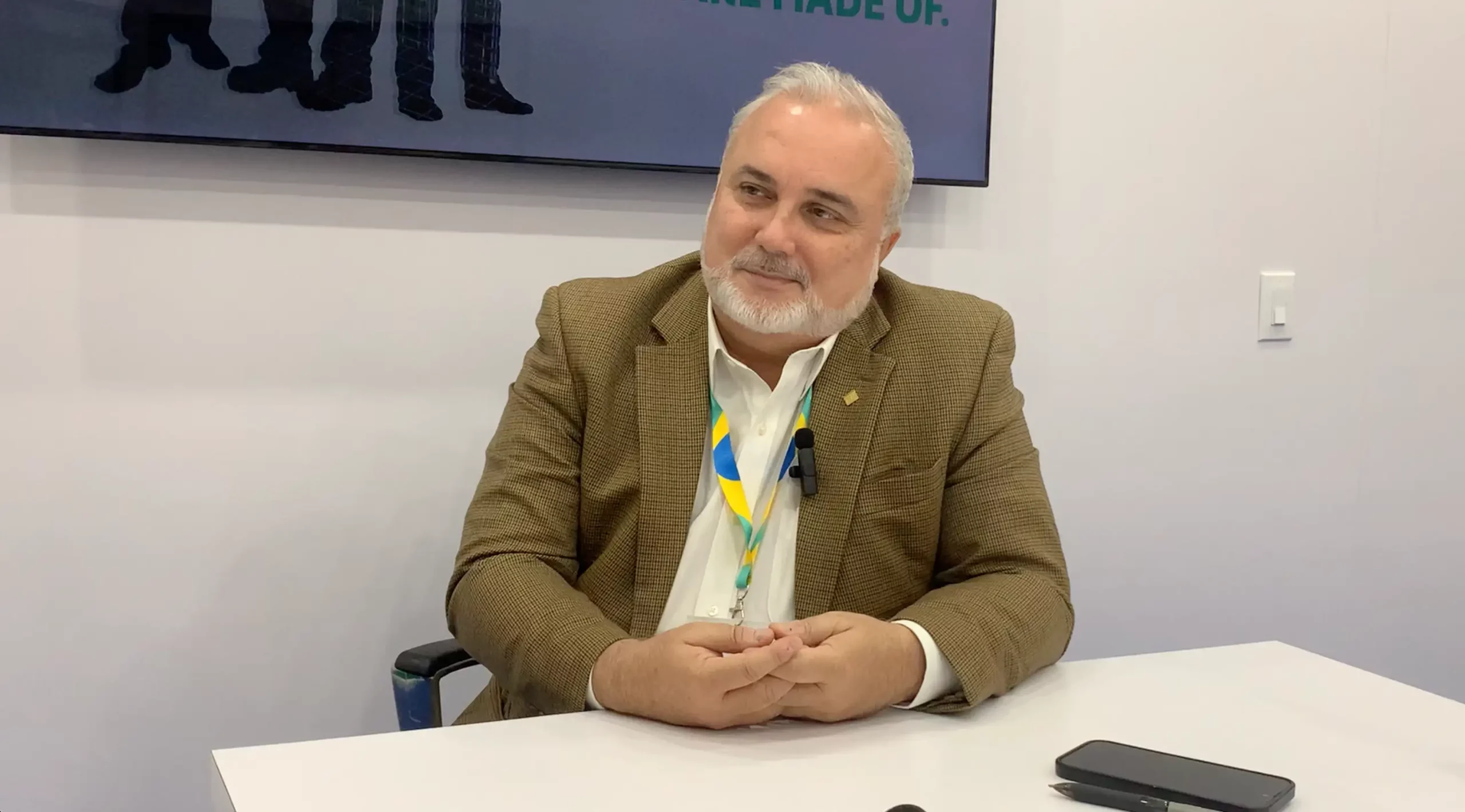 Jean Paul Prates, presidente da Petrobras, durante entrevista ao estúdio epbr na OTC 2024 em Houston