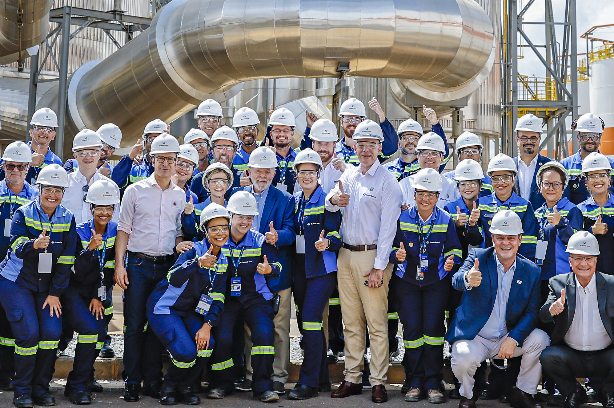 Lula participa da inauguração de indústria de fertilizantes (Complexo Mineroindustrial) da EuroChem, em Serra do Salitre, Minas Gerais, em 13/3/2024 (Foto: Ricardo Stuckert/PR)