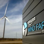 Inteligência Artificial (IA, na sigla em inglês) está no topo das tecnologias emergentes e deve aumentar o consumo de energia. Na imagem: Parque eólico no Texas (EUA) fornece energia para a Amazon (Foto: Divulgação Amazon)