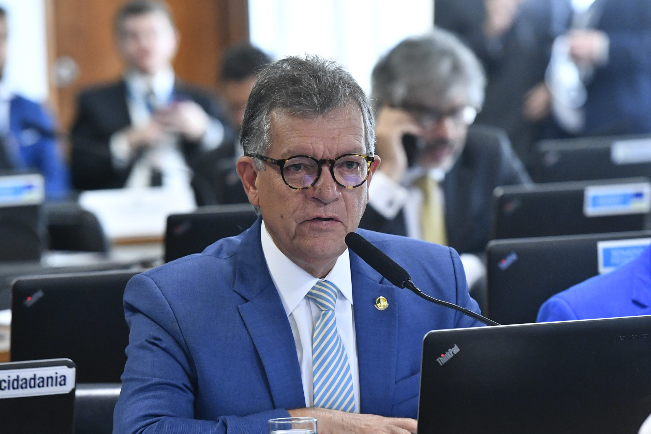 Pronunciamento do senador Laércio Oliveira na CCJ, em 7/11/23, no debate da PEC 45/2023, para criminalizar a posse e o porte de drogas (Foto: Geraldo Magela/Agência Senado)