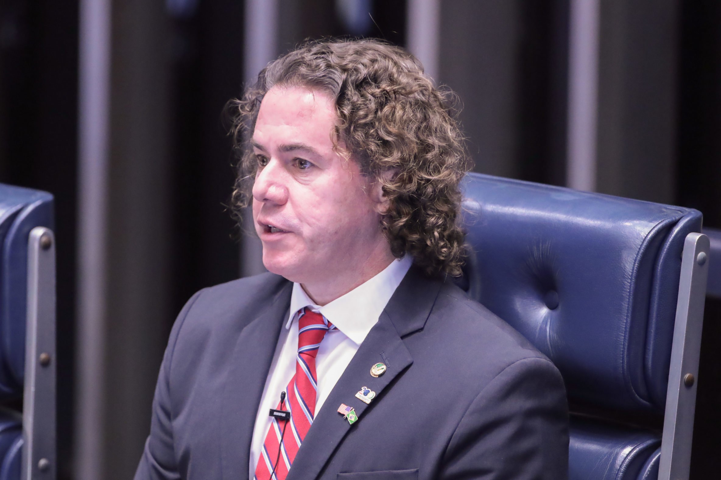 Gás natural e biometano sem consenso em reta final da discussão do PL do Combustível do Futuro (528/2020). Na imagem: Senador Veneziano Vital do Rêgo durante sessão solene no Senado em homenagem aos 200 anos da relação diplomática Brasil-EUA, em 28/5/2024 (Foto: Zeca Ribeiro/Câmara dos Deputados)