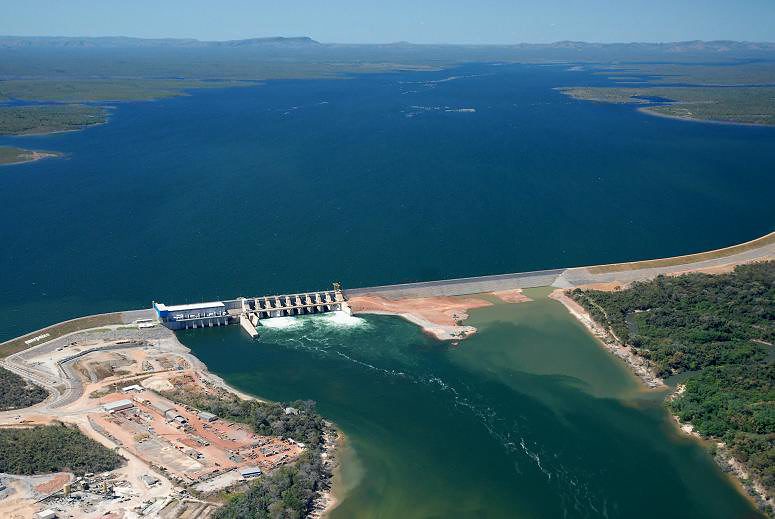 Vista da hidrelétrica Peixe Angical, no rio Tocantins (Foto: Marcio di Pietro/Furnas/Eletrobras)