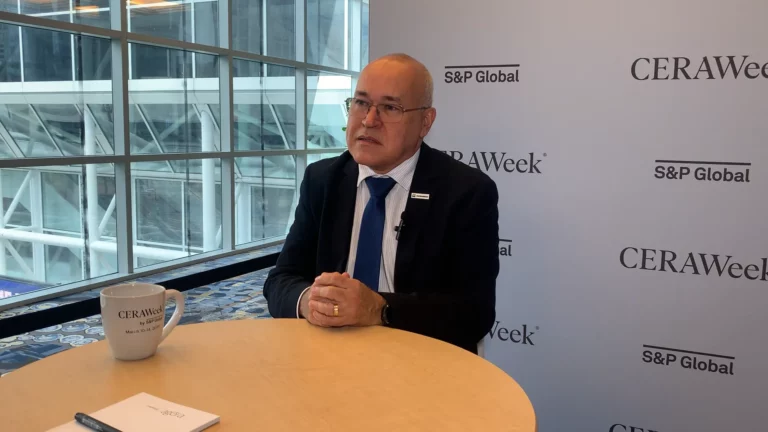 Diretor de Exploração e Produção da Petrobras, Joelson Mendes, em entrevista ao estúdio epbr durante a CERAWeek, da S&P Global, em março de 2024. Crédito: Reprodução