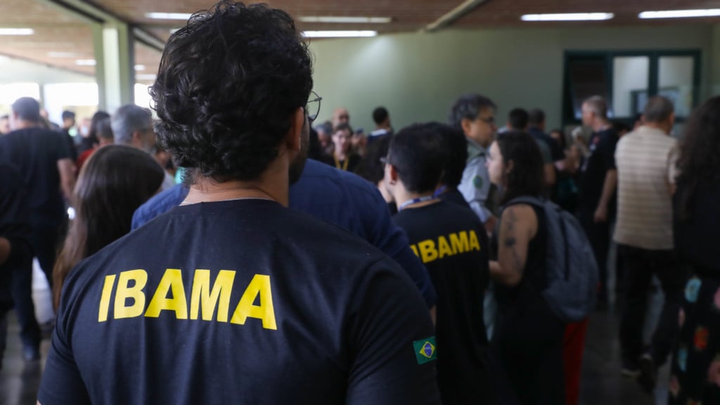 Servidores ambientais do Ibama, ICMBio e Serviço Florestal fecham acordo com o governo federal e devem pôr fim à greve. Na imagem: Cerimônia de comemoração dos 35 anos do Ibama, em 22/2/2024 (Foto: Divulgação)