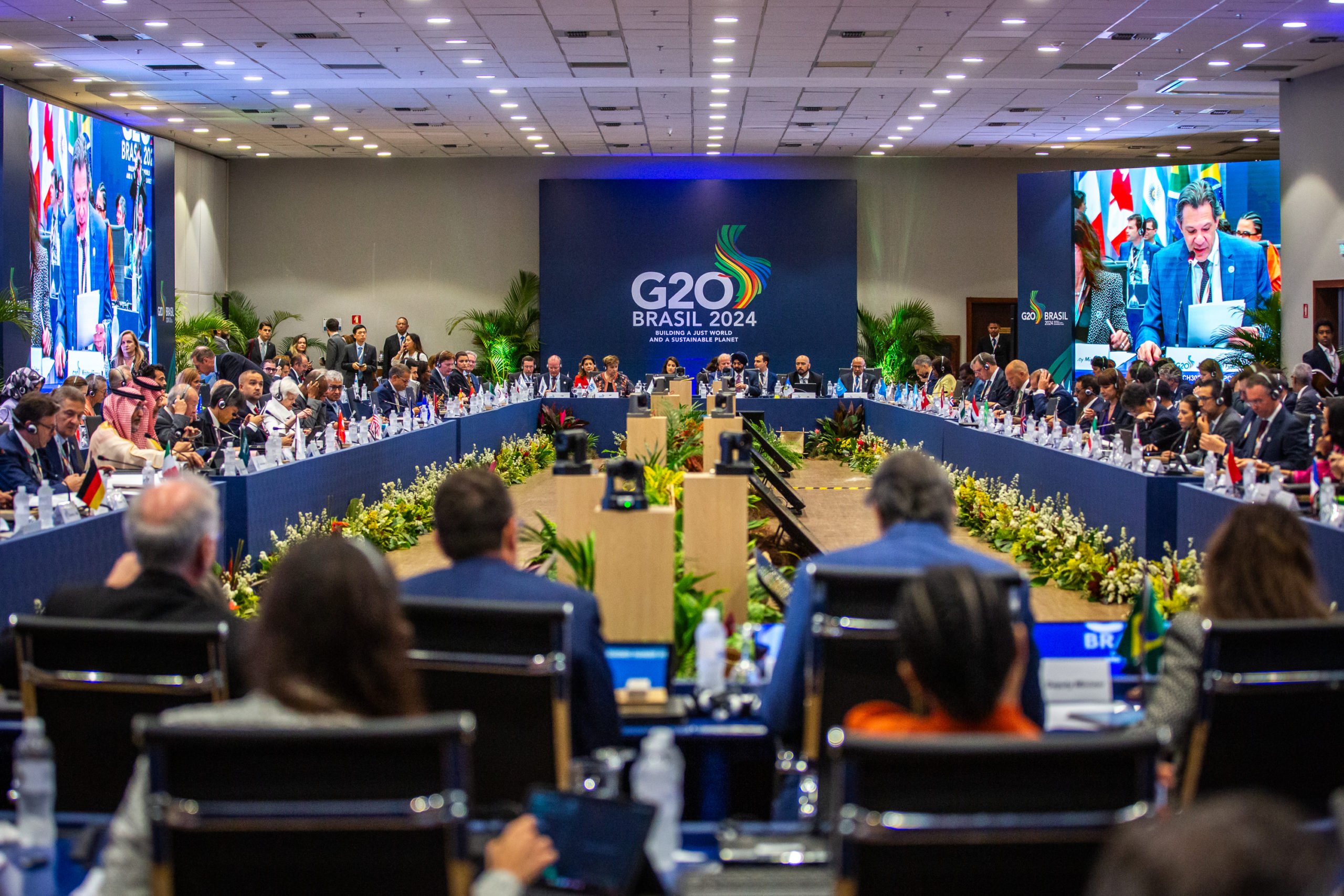 Crise climática estimula o debate no G20 e leva Acre a decretar estado de emergência. Na imagem: Reunião do G20 sobre perspectivas econômicas globais e desafios (Foto: Diogo Zacarias/MF)