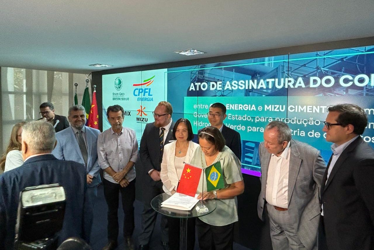 Fátima Bezerra, governadora do Rio Grande do Norte, anuncia planta piloto de hidrogênio verde em parceria com a CPFL (Foto: Divulgação CPFL)