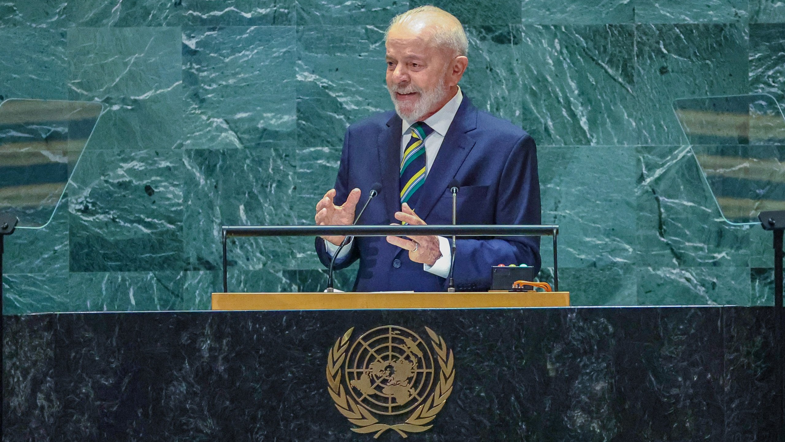 Lula exalta bioeconomia e escolha do Brasil pelos biocombustíveis, na Abertura do Debate Geral da 79ª Sessão da Assembleia Geral das Nações Unidas, em 24/9/2024 (Foto Ricardo Stuckert/PR)