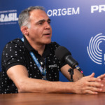 Roberto Monteiro, CEO da Prio, em entrevista ao estúdio eixos durante a ROG.e no Rio, em 25/9/2024 (Foto Vitor Curi/eixos)
