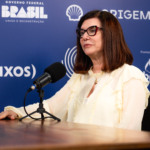 Magda Chambriard, presidente da Petrobras, em entrevista ao estúdio eixos durante a ROG.e no Rio, em 25/9/2024 (Foto Vitor Curi/eixos)